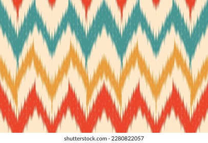 Ethnic abstract ikat art. Fabric Morocco, geometric ethnic pattern seamless  color oriental. Background, Design for fabric, curtain, carpet, wallpaper, clothing, wrapping, Batik, vector illustration