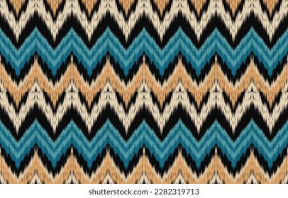 Ethnic abstract ikat art. Fabric Morocco, geometric ethnic pattern seamless  color oriental. Background, Design for fabric, curtain, carpet, wallpaper, clothing, wrapping, Batik, vector illustration