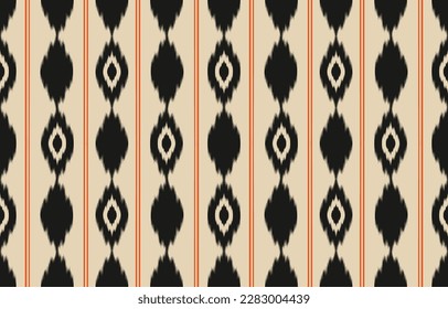 Ethnic abstract ikat art. Fabric Morocco, geometric ethnic pattern seamless  color oriental. Background, Design for fabric, curtain, carpet, wallpaper, clothing, wrapping, Batik, vector illustration