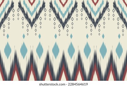 Ethnic abstract ikat art. Fabric Morocco, geometric ethnic pattern seamless  color oriental. Background, Design for fabric, curtain, carpet, wallpaper, clothing, wrapping, Batik, vector illustration