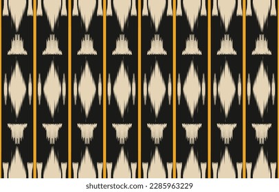 Ethnic abstract ikat art. Fabric Morocco, geometric ethnic pattern seamless  color oriental. Background, Design for fabric, curtain, carpet, wallpaper, clothing, wrapping, Batik, vector illustration