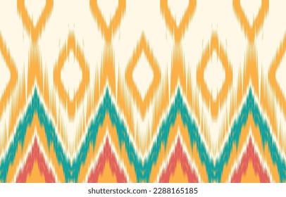 Ethnic abstract ikat art. Fabric Morocco, geometric ethnic pattern seamless  color oriental. Background, Design for fabric, curtain, carpet, wallpaper, clothing, wrapping, Batik, vector illustration