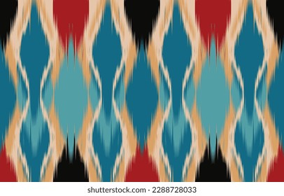 Ethnic abstract ikat art. Fabric Morocco, geometric ethnic pattern seamless  color oriental. Background, Design for fabric, curtain, carpet, wallpaper, clothing, wrapping, Batik, vector illustration