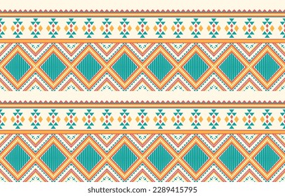 Ethnic abstract ikat art. Fabric Morocco, geometric ethnic pattern seamless  color oriental. Background, Design for fabric, curtain, carpet, wallpaper, clothing, wrapping, Batik, vector illustration