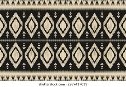 Ethnic abstract ikat art. Fabric Morocco, geometric ethnic pattern seamless  color oriental. Background, Design for fabric, curtain, carpet, wallpaper, clothing, wrapping, Batik, vector illustration