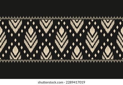 Ethnic abstract ikat art. Fabric Morocco, geometric ethnic pattern seamless  color oriental. Background, Design for fabric, curtain, carpet, wallpaper, clothing, wrapping, Batik, vector illustration