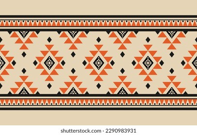 Ethnic abstract ikat art. Fabric Morocco, geometric ethnic pattern seamless  color oriental. Background, Design for fabric, curtain, carpet, wallpaper, clothing, wrapping, Batik, vector illustration