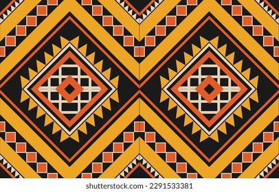 Ethnic abstract ikat art. Fabric Morocco, geometric ethnic pattern seamless  color oriental. Background, Design for fabric, curtain, carpet, wallpaper, clothing, wrapping, Batik, vector illustration