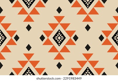 Ethnic abstract ikat art. Fabric Morocco, geometric ethnic pattern seamless  color oriental. Background, Design for fabric, curtain, carpet, wallpaper, clothing, wrapping, Batik, vector illustration