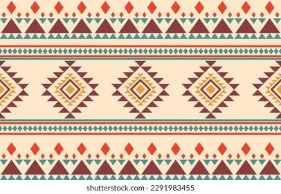 Ethnic abstract ikat art. Fabric Morocco, geometric ethnic pattern seamless  color oriental. Background, Design for fabric, curtain, carpet, wallpaper, clothing, wrapping, Batik, vector illustration