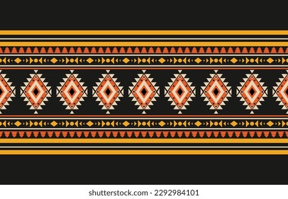 Ethnic abstract ikat art. Fabric Morocco, geometric ethnic pattern seamless  color oriental. Background, Design for fabric, curtain, carpet, wallpaper, clothing, wrapping, Batik, vector illustration