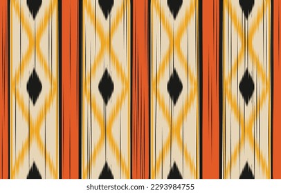 Ethnic abstract ikat art. Fabric Morocco, geometric ethnic pattern seamless  color oriental. Background, Design for fabric, curtain, carpet, wallpaper, clothing, wrapping, Batik, vector illustration