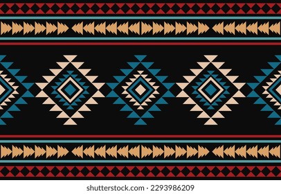 Ethnic abstract ikat art. Fabric Morocco, geometric ethnic pattern seamless  color oriental. Background, Design for fabric, curtain, carpet, wallpaper, clothing, wrapping, Batik, vector illustration