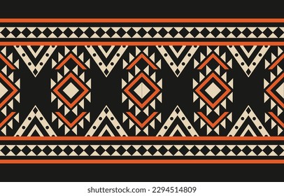 Ethnic abstract ikat art. Fabric Morocco, geometric ethnic pattern seamless  color oriental. Background, Design for fabric, curtain, carpet, wallpaper, clothing, wrapping, Batik, vector illustration