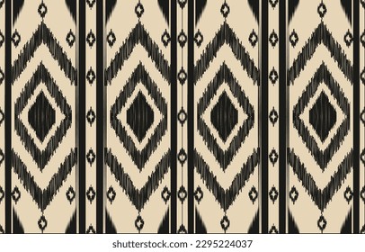Ethnic abstract ikat art. Fabric Morocco, geometric ethnic pattern seamless  color oriental. Background, Design for fabric, curtain, carpet, wallpaper, clothing, wrapping, Batik, vector illustration