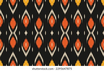 Ethnic abstract ikat art. Fabric Morocco, geometric ethnic pattern seamless  color oriental. Background, Design for fabric, curtain, carpet, wallpaper, clothing, wrapping, Batik, vector illustration