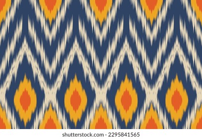 Ethnic abstract ikat art. Fabric Morocco, geometric ethnic pattern seamless  color oriental. Background, Design for fabric, curtain, carpet, wallpaper, clothing, wrapping, Batik, vector illustration