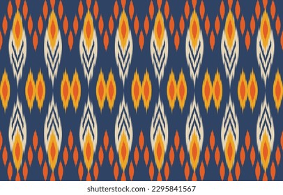 Ethnic abstract ikat art. Fabric Morocco, geometric ethnic pattern seamless  color oriental. Background, Design for fabric, curtain, carpet, wallpaper, clothing, wrapping, Batik, vector illustration