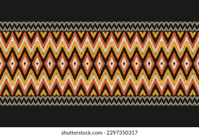 Ethnic abstract ikat art. Fabric Morocco, geometric ethnic pattern seamless  color oriental. Background, Design for fabric, curtain, carpet, wallpaper, clothing, wrapping, Batik, vector illustration