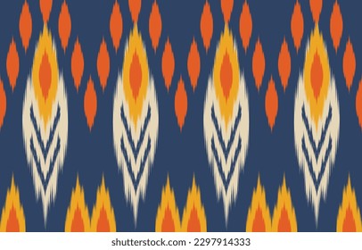Ethnic abstract ikat art. Fabric Morocco, geometric ethnic pattern seamless  color oriental. Background, Design for fabric, curtain, carpet, wallpaper, clothing, wrapping, Batik, vector illustration