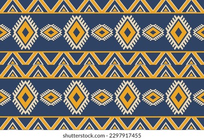 Ethnic abstract ikat art. Fabric Morocco, geometric ethnic pattern seamless  color oriental. Background, Design for fabric, curtain, carpet, wallpaper, clothing, wrapping, Batik, vector illustration