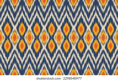 Ethnic abstract ikat art. Fabric Morocco, geometric ethnic pattern seamless  color oriental. Background, Design for fabric, curtain, carpet, wallpaper, clothing, wrapping, Batik, vector illustration