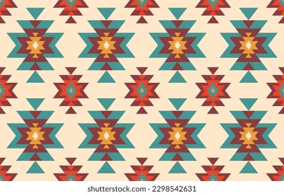 Ethnic abstract ikat art. Fabric Morocco, geometric ethnic pattern seamless  color oriental. Background, Design for fabric, curtain, carpet, wallpaper, clothing, wrapping, Batik, vector illustration