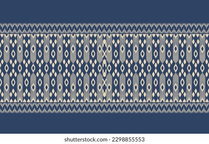 Ethnic abstract ikat art. Fabric Morocco, geometric ethnic pattern seamless  color oriental. Background, Design for fabric, curtain, carpet, wallpaper, clothing, wrapping, Batik, vector illustration