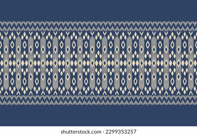 Ethnic abstract ikat art. Fabric Morocco, geometric ethnic pattern seamless  color oriental. Background, Design for fabric, curtain, carpet, wallpaper, clothing, wrapping, Batik, vector illustration