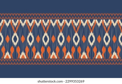 Ethnic abstract ikat art. Fabric Morocco, geometric ethnic pattern seamless  color oriental. Background, Design for fabric, curtain, carpet, wallpaper, clothing, wrapping, Batik, vector illustration