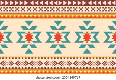 Arte de ikat abstracto étnico. Tejido Marruecos, patrón étnico geométrico de color oriental sin fisuras. Fondo, Diseño para tela, cortina, alfombra, papel pintado, ropa, envoltura, Batik, ilustración vectorial