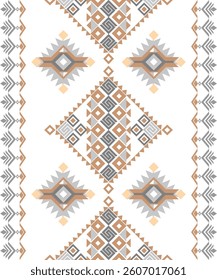 Ethnic abstract ikat art. Fabric Morocco, geometric  pattern color oriental. Background, Design for fabric, curtain, carpet, wallpaper, clothing, wrapping, Batik, vector illustration.