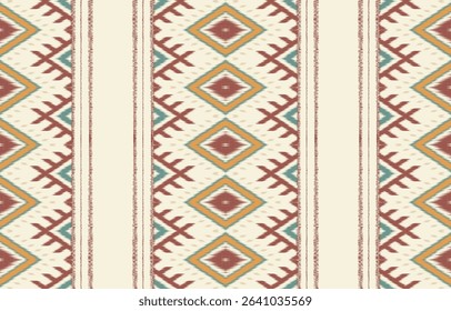 Ethnic abstract ikat art. Fabric Morocco, geometric pattern color oriental. Design for background textile, fabric, curtain, carpet, wallpaper, clothing, wrapping, Batik.