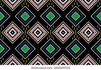 Ethnic abstract ikat art. Fabric Morocco, geometric pattern color oriental. Design for background textile, fabric, curtain, carpet, wallpaper, clothing, wrapping, Batik.