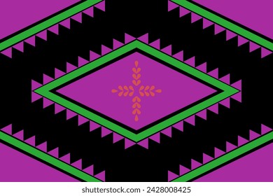 Ethnic abstract ikat art .Geometric ethnic seamless pattern  design for carpet,curtain,clothing,fabric,wrapping paper,tiles,textiles,batik,texture and wallpaper.Vector background.