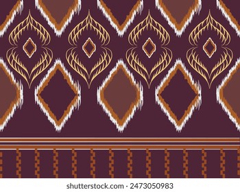 Ethnic abstract ikat art. geometric ethnic pattern seamless. Design for textile background ,curtain, carpet, wallpaper, clothing, vector illustration.