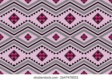 Étnica abstrata ikat art .Geometric étnico design padrão sem emenda para tapete,cortina,roupas,tecido,papel de embalagem,azulejos,têxteis,batik,textura e wallpaper.Vetor fundo.