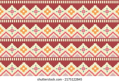 Ethnic abstract ikat art pattern in tribal folk embroidery Mexican style striped pattern in Aztec style Figure tribal Design for carpet curtain wallpaper clothing Batik wrapping fabric textile native 