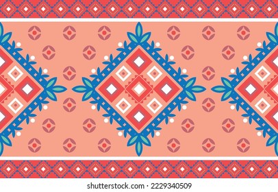 Ethnic abstract ikat art pattern in tribal folk embroidery Mexican style striped pattern in Aztec style Figure tribal Design for carpet curtain wallpaper clothing Batik wrapping fabric textile native