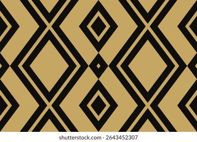 Ethnic Abstract Ikat Art pattern, characterized by its geometric and tribal aesthetic. Ikat is a traditional dyeing and weaving technique where patterns
