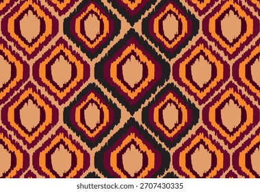 Ethnic abstract ikat art. Ikat pattern design. For textile and fabric.
