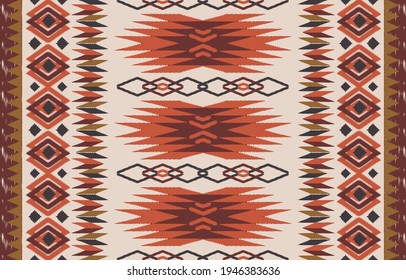 Ethnic abstract ikat art. Seamless pattern in tribal, folk embroidery, and Mexican style. Aztec geometric art ornament print.Design for carpet, wallpaper, clothing, wrapping, fabric, cover, textile