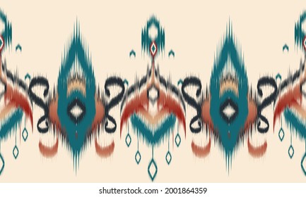 Ethnic abstract ikat art. Seamless pattern in tribal.