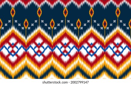 Ethnic abstract ikat art. Seamless pattern in tribal.