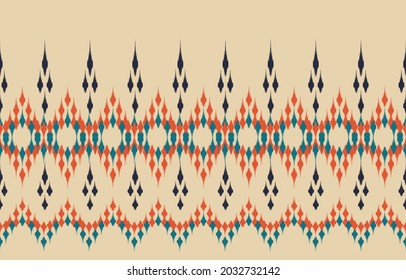 Ethnic abstract ikat art. Seamless pattern in tribal, folk embroidery, and Mexican style. Aztec geometric art ornament print.Design for carpet, wallpaper, clothing, wrapping, fabric, cover, textile