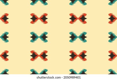 Ethnic abstract ikat art. Seamless pattern in tribal, folk embroidery, and Mexican style. Aztec geometric art ornament print.Design for carpet, wallpaper, clothing, wrapping, fabric, cover, textile