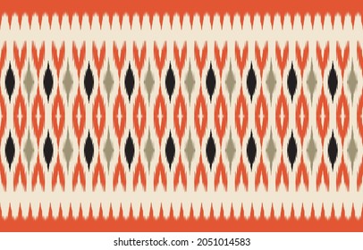 Ethnic abstract ikat art. Seamless pattern in tribal, folk embroidery, and Mexican style. Aztec geometric art ornament print.Design for carpet, wallpaper, clothing, wrapping, fabric, cover, textile