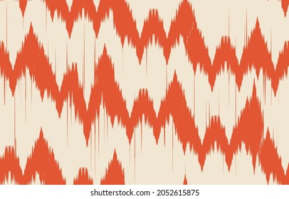 Ethnic abstract ikat art. Seamless waves pattern in tribal, folk embroidery, and Mexican style. Aztec geometric art ornament print. Design for carpet, wallpaper, clothing, wrapping, fabric, cover.