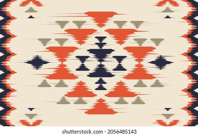 Ethnic abstract ikat art. Seamless pattern in tribal, folk embroidery, and Mexican style. Aztec geometric art ornament print.Design for carpet, wallpaper, clothing, wrapping, fabric, cover, textile