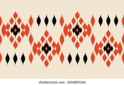 Ethnic abstract ikat art. Seamless rhombus pattern in tribal, folk embroidery, and Mexican style. geometric art ornament print.Design for carpet, wallpaper, clothing, wrapping, fabric, cover, textile.